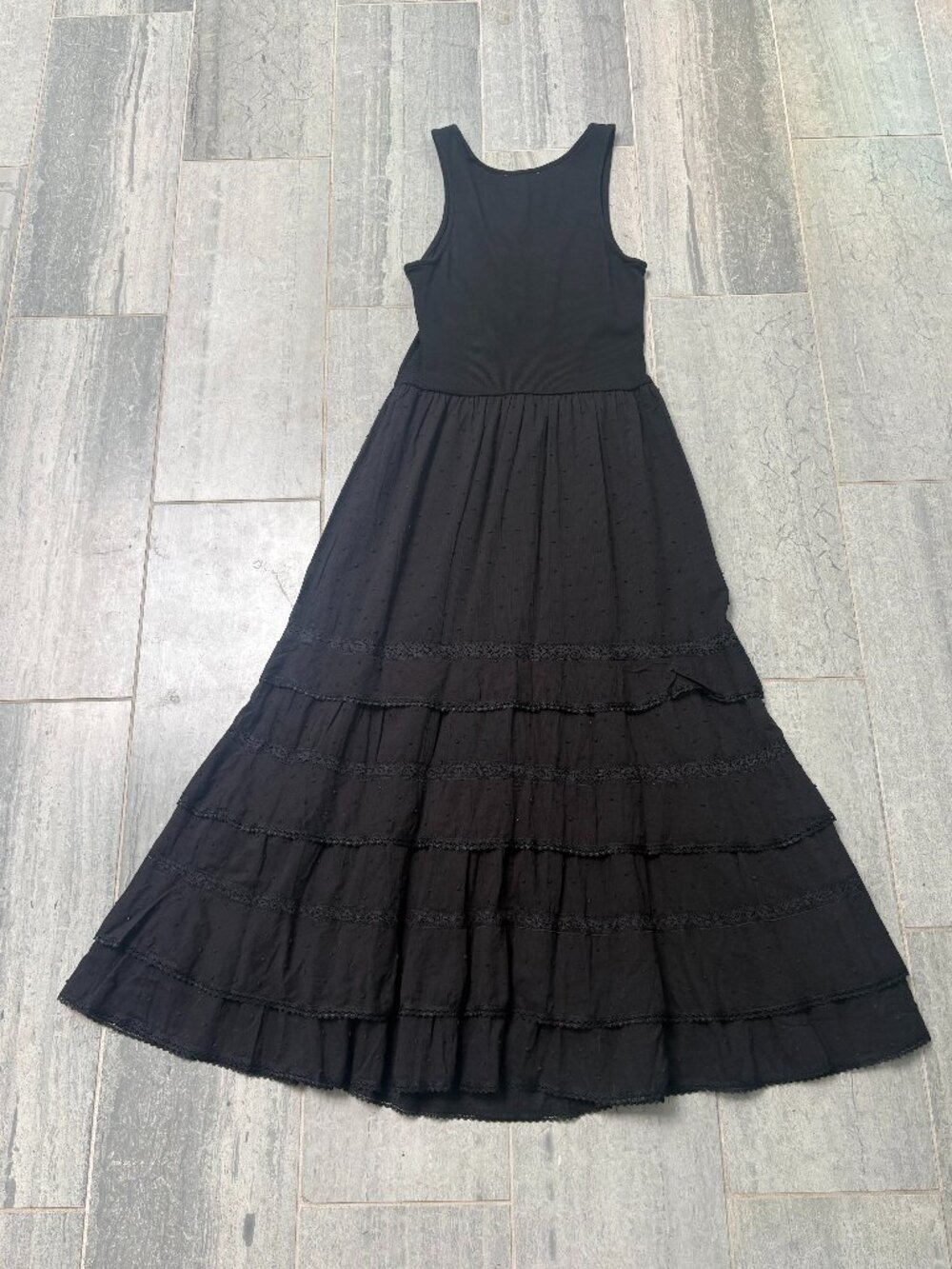 Heartloom Sidney Sleeveless Tiered Maxi Dress Black Size Small NWT - Picture 6 of 12